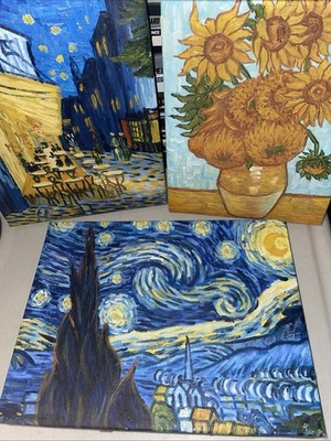 Hand Painted Oil Canvas Painting Lot Vincent Van Gogh Impressionism Starry Night
