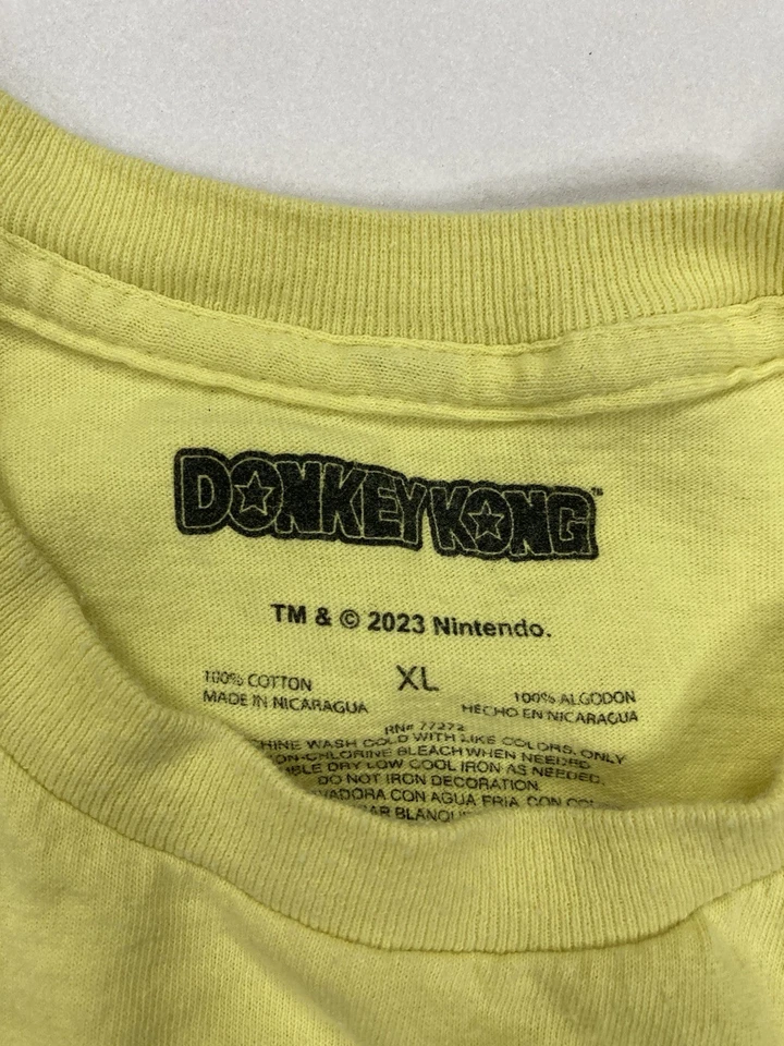 Camiseta Nintendo Donkey Kong Retro Gráfica Hombre XL Amarilla Manga Corta Foto 4 de 4