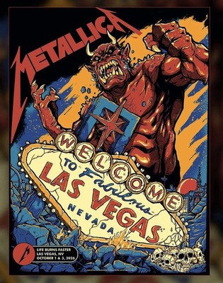 METALLICA LAS VEGAS THE SPHERE POP UP POSTER 10/1 & 10/3 Regular Print #Xxx/1250