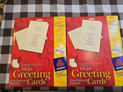 Avery Ink Jet Greeting Card - 5.50'' X 8.50'' - Half-Fold 15 / Box - Ivory (3260)