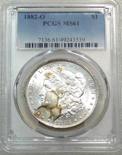 1882-O Morgan Silver Dollar PCGS MS61 Frosty in New Holder #U282D