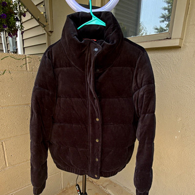 DKNY Sport Women s Black Quilted Puffer Jacket Snap & Zip Pockets Size M
