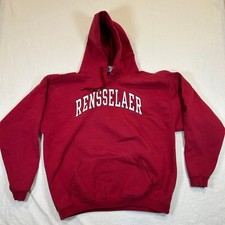 Vintage Rensselaer RPI Hoodie The Cotton Exchange Red XL USA Made Collegiate