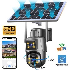 8MP Wireless Dual-Lens Outdoor Solar Security Camera System PTZ IP WIFI CCTV Cam