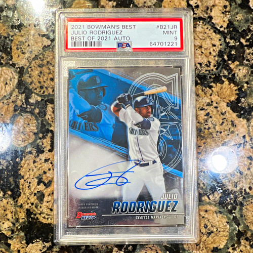 Topps 2021 Bowman's Best - Julio Rodriguez - Best of 2021 (AUTO,RC) B21-JR PSA 9