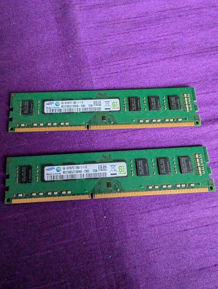2x4GB Samsung M391B5273DH0-CK0 PC3-12800U 2Rx8 DDR3 ECC Server Mem, read detail - Image 3 of 3