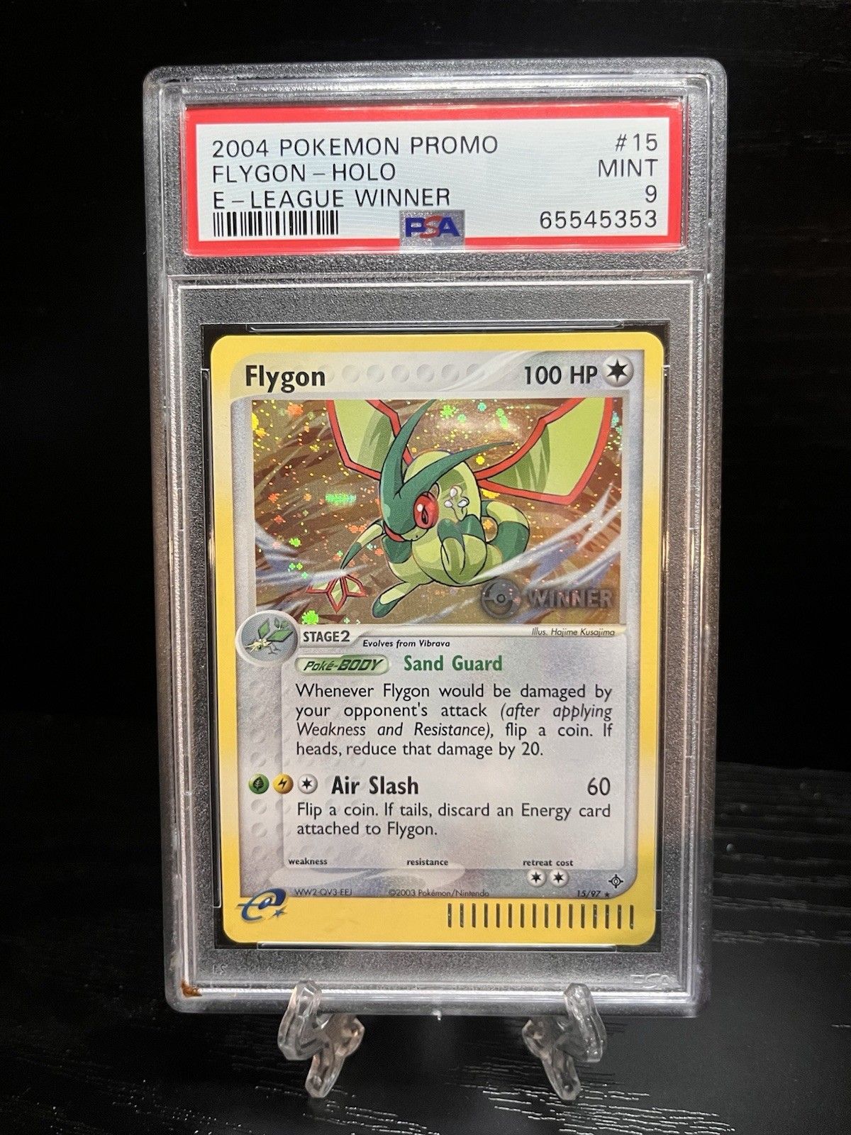 2004 POKEMON PROMO E-LEAGUE WINNER #15 FLYGON-HOLO PSA 9