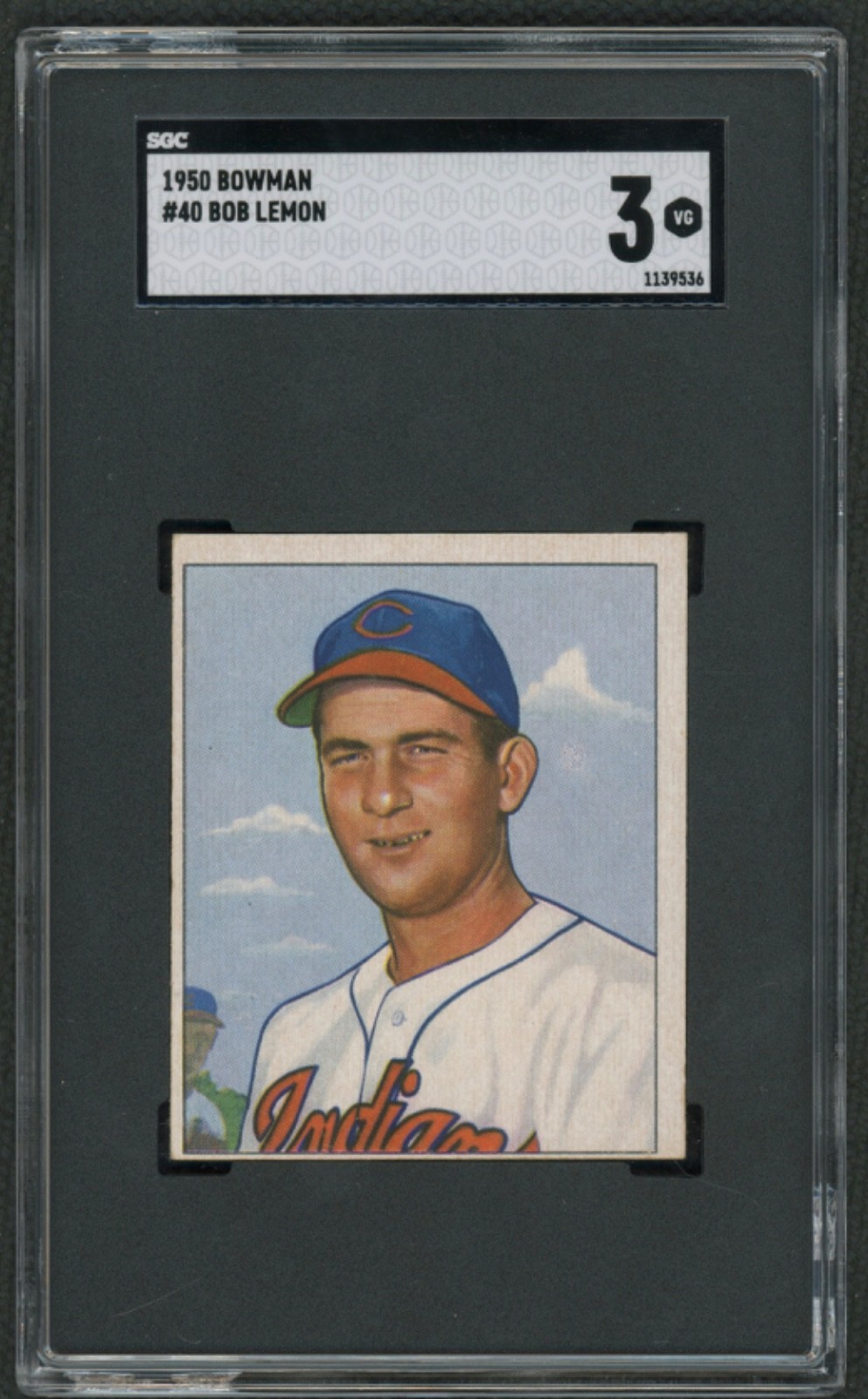 1950 Bowman #40 Bob Lemon :: Cleveland Indians   SGC 3