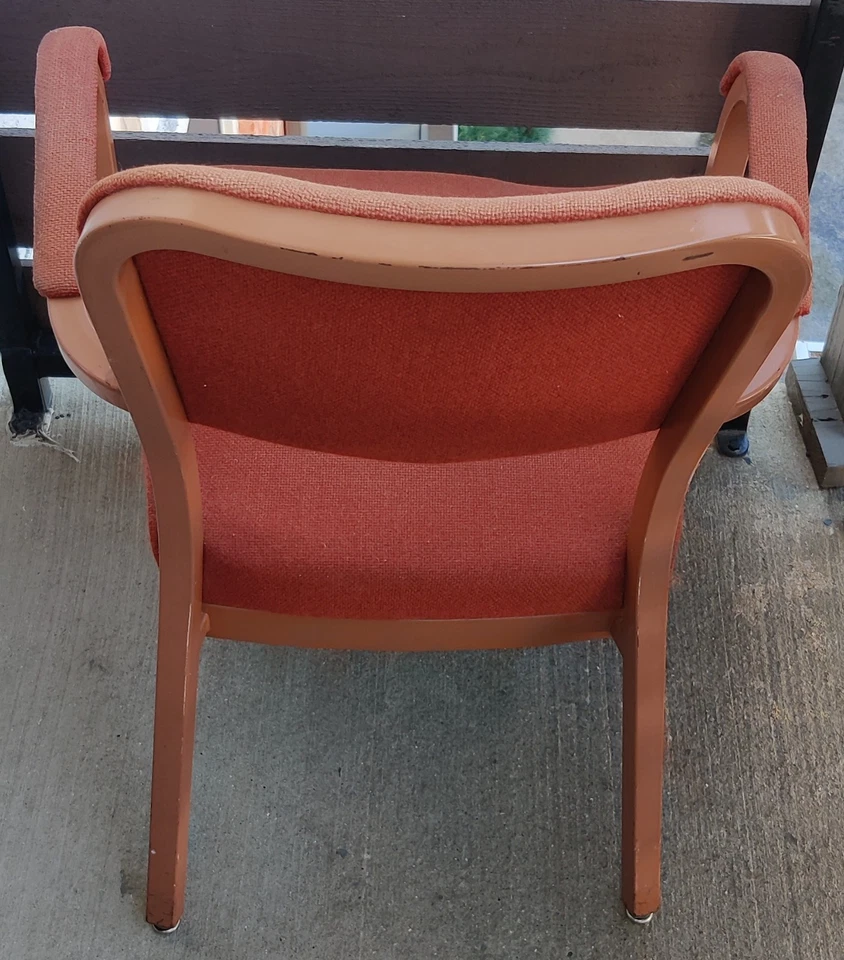 Cadeira de aço vintage meados do século escritório corporativo lateral convidado contrato - Imagem 2 de 4