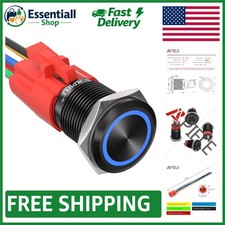 Compact 16mm Waterproof Push Button Switch with LED Indicator for 12V Systems