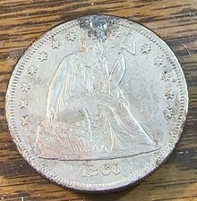 1860 Liberty Seated One Dollar Sharp AU Details Holed and Plugged Bid 2200 CHRC