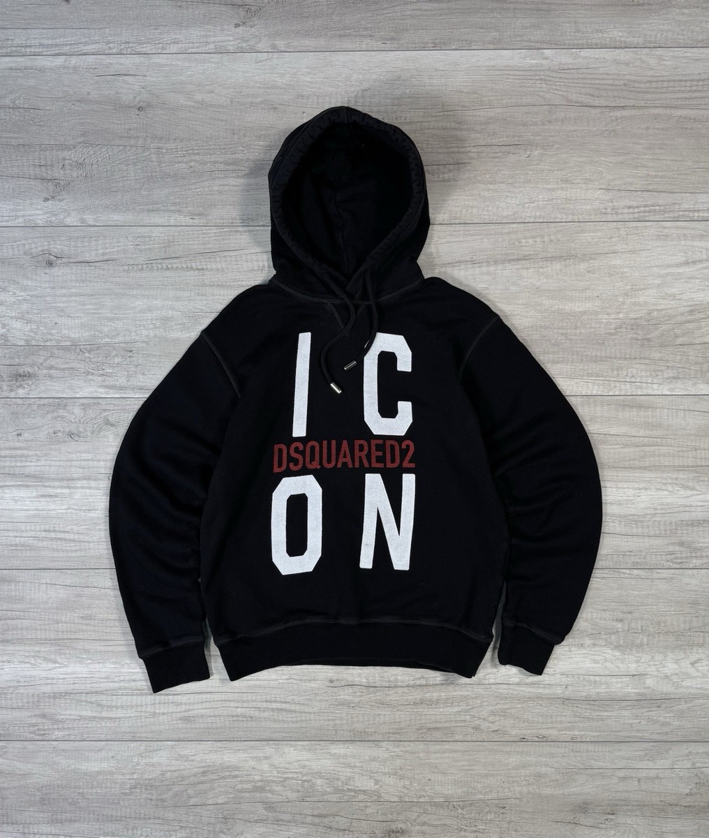 DSQUARED2 ICON Big Print Hoodie Black Men