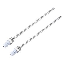 2 Pcs 8mm Dia G1/2 Thermowell Weldless Stainless Steel 201 300mm White