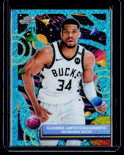 2025-26 Topps Chrome Cosmic Giannis Antetokounmpo Aqua Equinox Refractor #/199