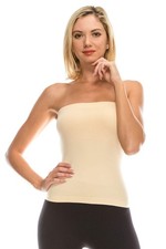 Kurve Medium Length Tube Top with Built-in Shelf Bra, UV X-Small-Medium, Nude