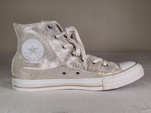 Converse All Star Chuck Taylor CTAS Stingray Metallic Hi Pure Silver Women US 8 - Picture 4 of 11