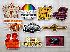 Funk Vinyl Sticker Lot (10 Pack) SET 2 disco r&b band soul jazz dj dance rock