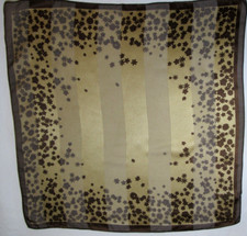 Vintage Elaine Gold For Collection XIIX Polyester Scarf Gold  Brown 20"
