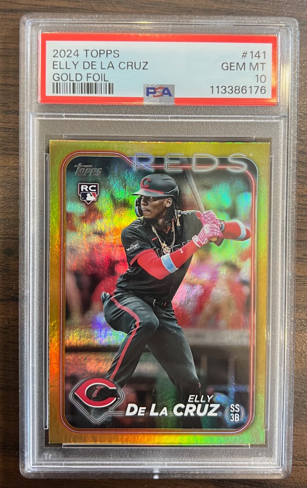 Elly De La Cruz PSA 10 RC Rookie 2024 Topps #141 Gold Foil Cincinnati Reds