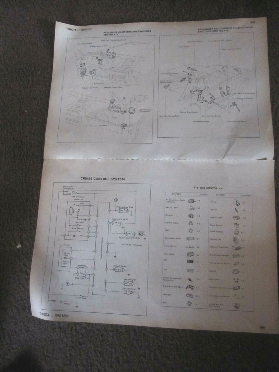 CHILTONS WIRING DIAGRAMS FOR 1986 TOYOTA MR2 | eBay