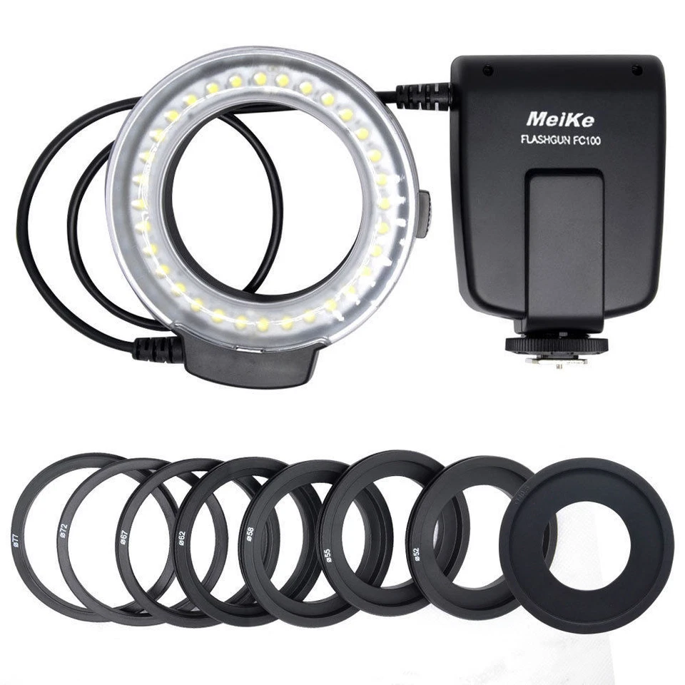 Meike FC-100 Macro Ring LED Flash/Light for Canon Nikon Olympus Panasonic Pentax - Image 2 of 4