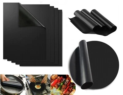 STICKANDSHINE Rund Eckig Dauer BBQ Grillmatte Grillunterlage Teflon Backmatte Bratfolie Folie