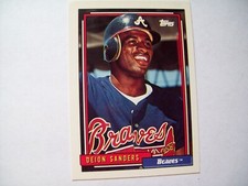DEION SANDERS 1992 TOPPS #645 ATLANTA BRAVES MLB BASEBALL