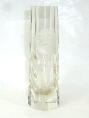 Moser Karlsbad Vase With Deep Cut Poppies About 1900