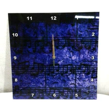 3dRose DPP-5878-3 Musical Interlude Purple Blue Wall Clock 15" x 15" Frameless