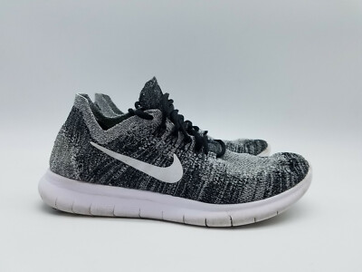 nike free rn flyknit 2017 women's black and white