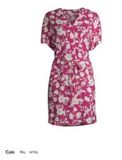 Womans Medium  Large Time and Tru Shift Dress Pink Floral With belt And Pockets