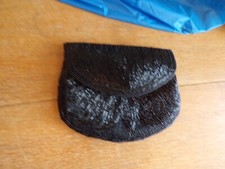 Vintage La Regale Ltd Black Beaded Evening Bag/Clutch Purse Hand Made in Macau