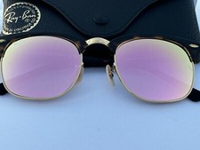 New Ray-Ban RB3016 990/70 CLUBMASTER Red Havana Copper Flash Mirror Sunglasses