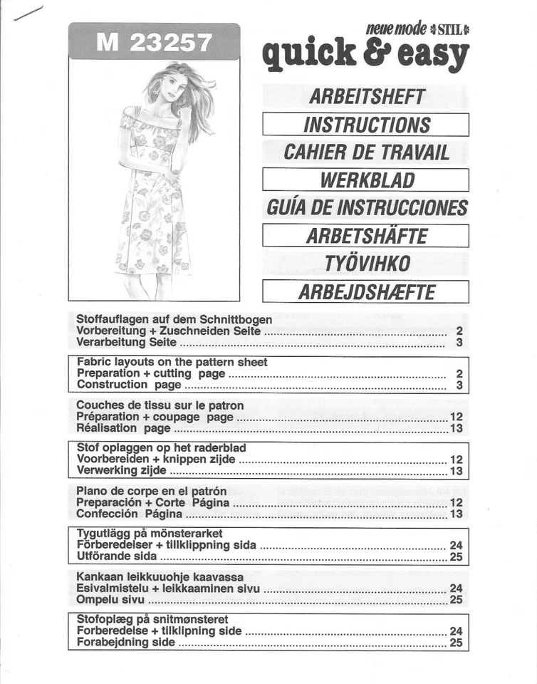 Uncut Neue Mode Stil Sewing Pattern # M 23257 Dress Sizes: 8-16 - Image 2 of 2