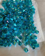 Swarovski Crystal 5301 6mm bicone beads, Blue Zircon AB2X 24pcs