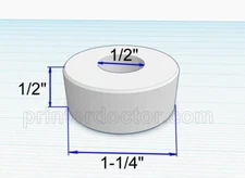 Reducing Nylon Bushing Adapter 1-1/4" to 1/2" for 1/2" thick Bench Grinder Wheel