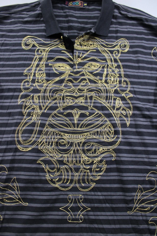 Polo Coogi Dorado Bordado León Negro Dorado Talla XXXL Foto 2 de 4