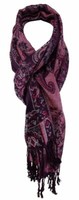 Tigertie Schal In Violett Lila Silber Gemustert- Gr. 190 X 70 Cm