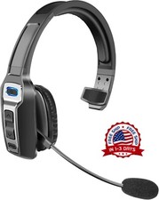 Trucker Wireless Mic Blue Bluetooth Noise Cancelling Headset Earpiece