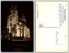 Hearst Castle Night View San Simeon California CA Postcard
