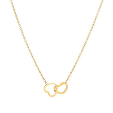 Cadena de collar colgante de doble corazón entrelazado de acero inoxidable P10