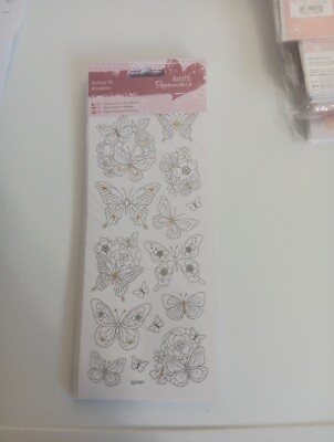 COLOUR IN STICKERS BUTTERFLY FOR SCRAPBOOKING NEW 22x10 CM (A) 