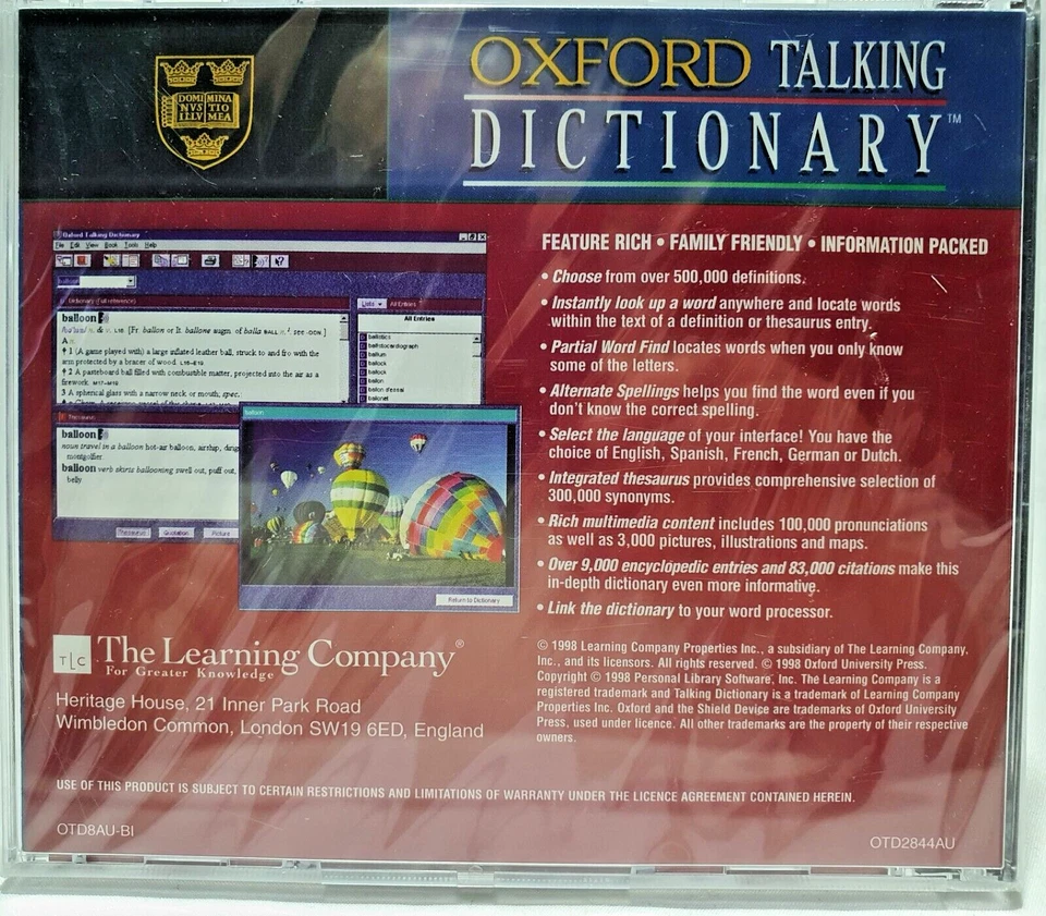 Oxford Talking Dictionary PC CD-ROM in Jewel Case NEW Factory Sealed - Bild 2 von 4