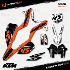 Orange & White Slick Graphics Kit fits KTM 13-15 SX SXF XC XCF 125 250 300 450