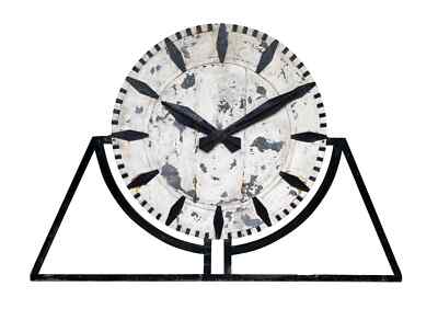 Large Reclaimed Original Metal Wall Mounted Clock Face With Hands UK