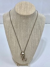 Disneyland Disney Pirates of the Caribbean Necklace - Skull Crossbones Silver