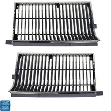 86 Oldsmobile Cutlass 442 Front Grill Grille Set - Chrome Black - Pair - New