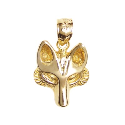 New 14k Yellow Gold Fox Pendant