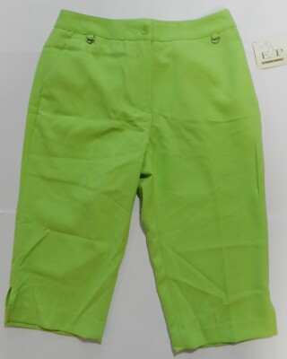 Womens EP Pro Golf Shorts Size 2 Green cropped Capri pants NWT (nn18)