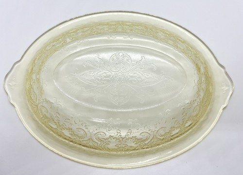 Vintage Indiana Depression Glass Yellow Oval Horseshoe Platter 10” L 7.5” W - Picture 2 of 4